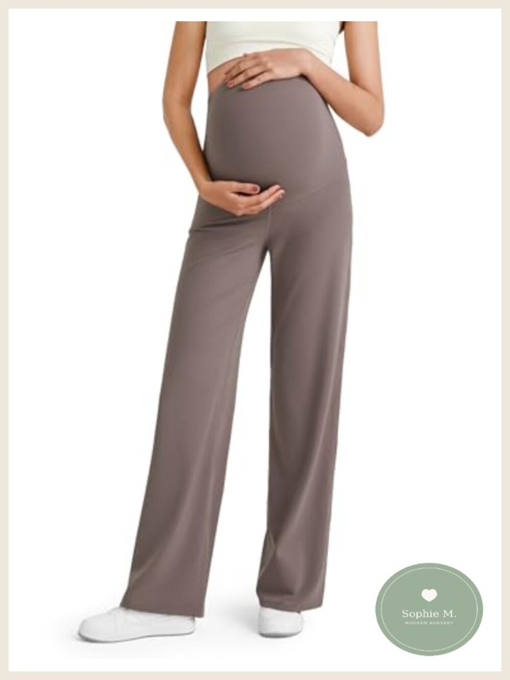 Maternity Yoga Pants Over the Belly Nylon 66 High Rise Wide Leg